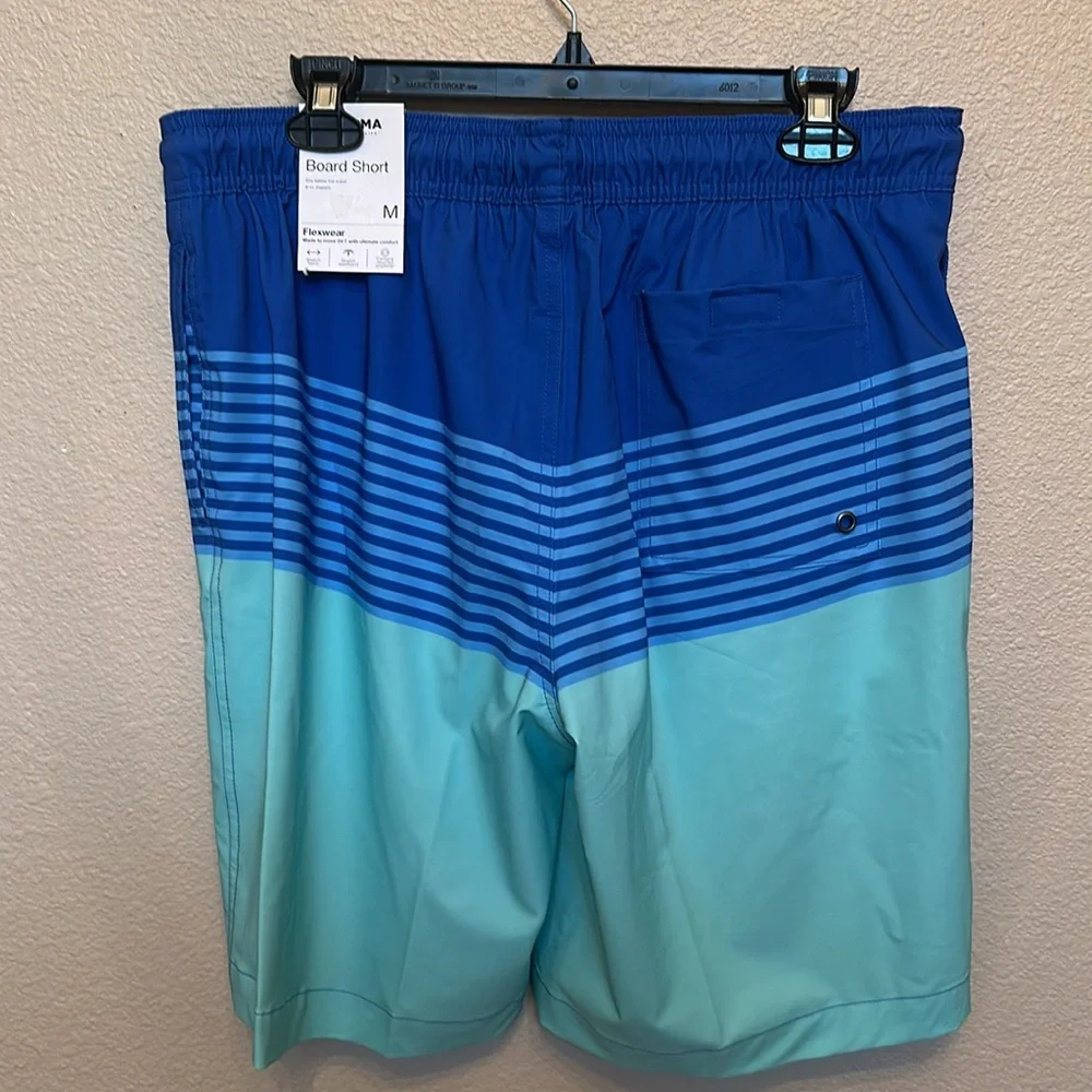 Sonoma Men's Blue and Aqua Swim Board Shorts  Size M